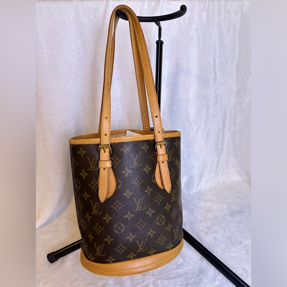 SOLD - Authentic Louis Vuitton Monogram Marais Bucket Bag PM
